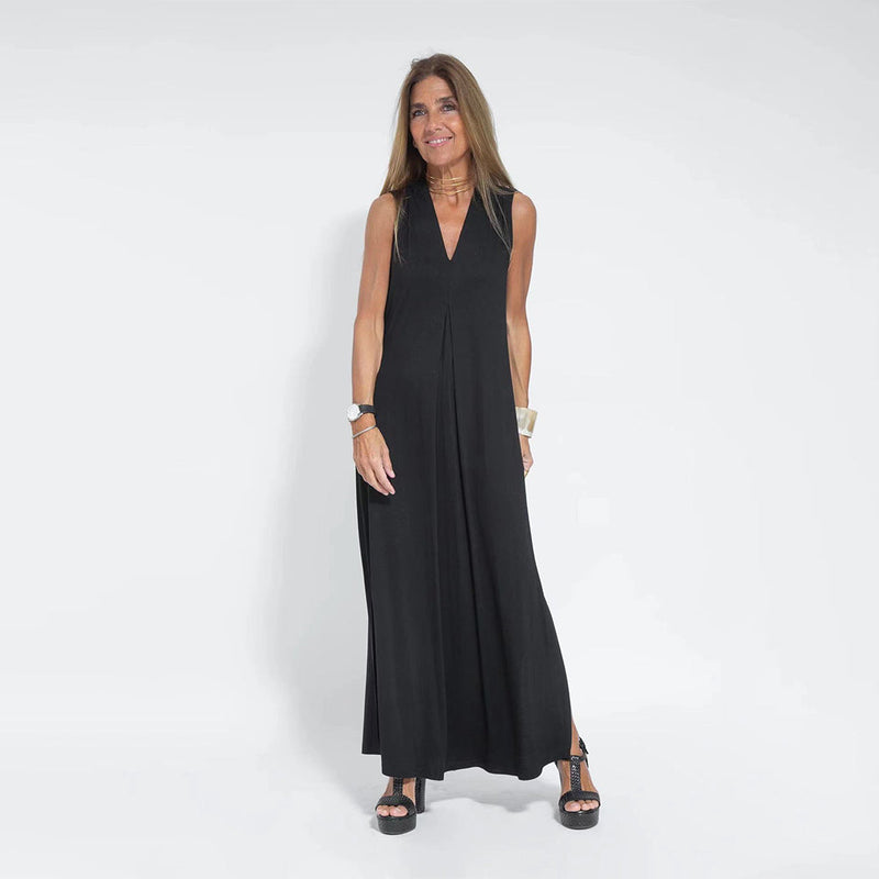 ADRIANNA - Stijlvolle maxi-jurk met V-hals