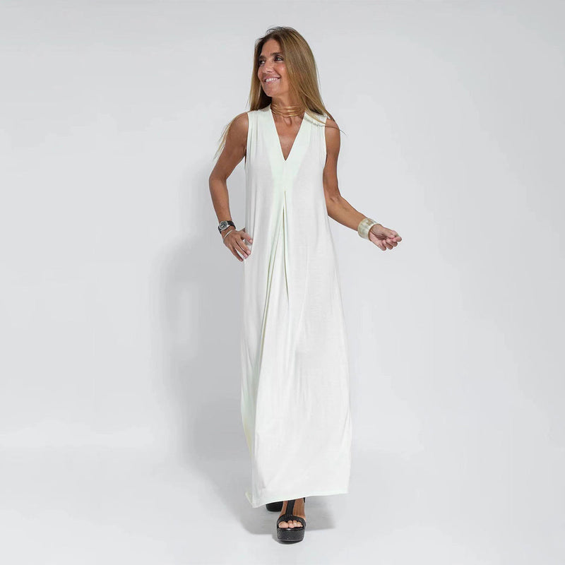 ADRIANNA - Stijlvolle maxi-jurk met V-hals